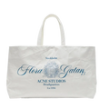 Leather shopper bag with logo