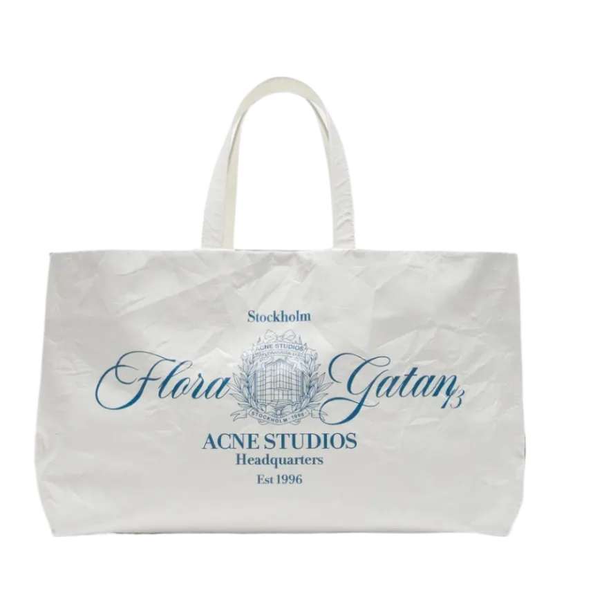 Leather shopper bag with logo