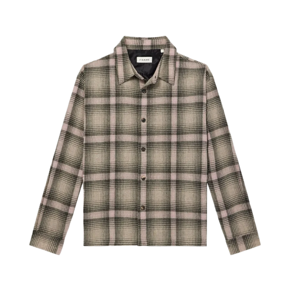 Checked Wool-Blend Flannel Overshirt