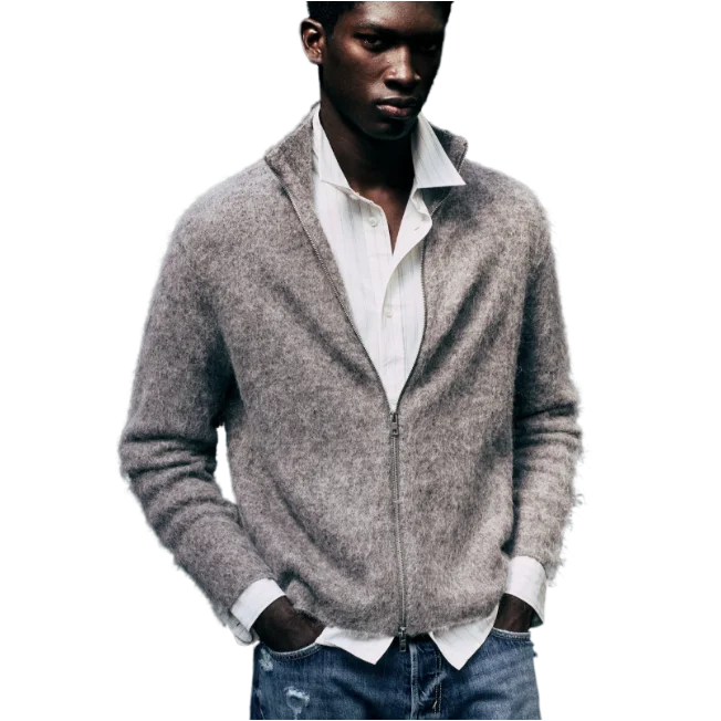 Relaxed Zip Cardigan Alpaca Blend