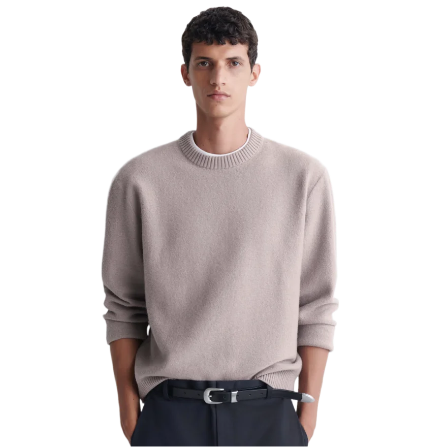 Boiled Merino Wool Crewneck Sweater