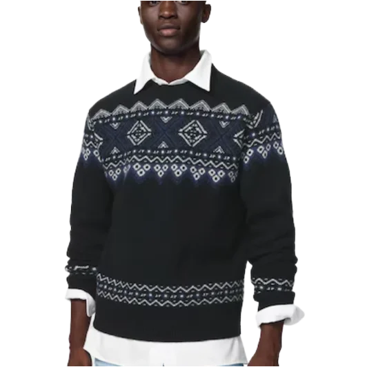 100% Lambswool Fair Isle Crew Neck Jumper