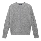 wool cable knit jumper in grey