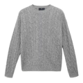 wool cable knit jumper in grey