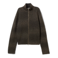 KNITTED WOOL-BLEND ZIP CARDIGAN