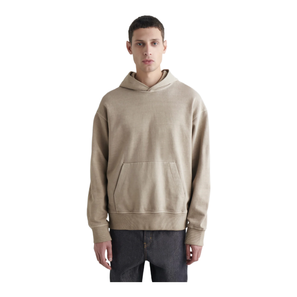 WASHED COTTON-JERSEY HOODIE BEIGE