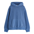 WASHED COTTON-JERSEY HOODIE COBALT BLUE