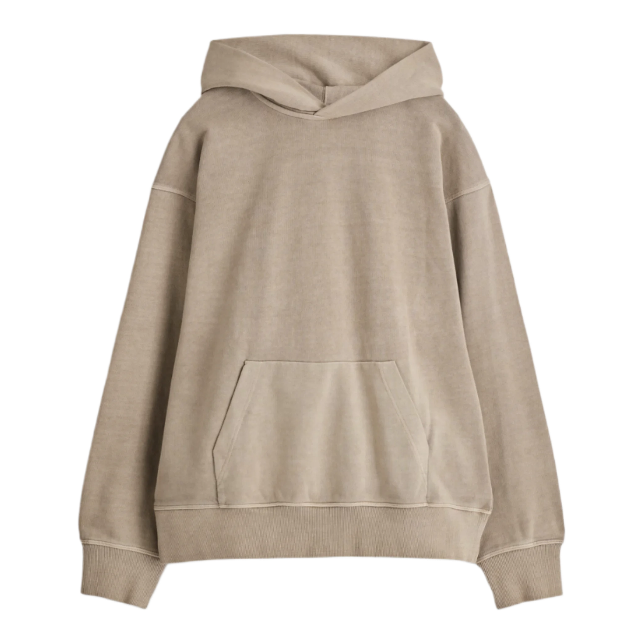 WASHED COTTON-JERSEY HOODIE BEIGE