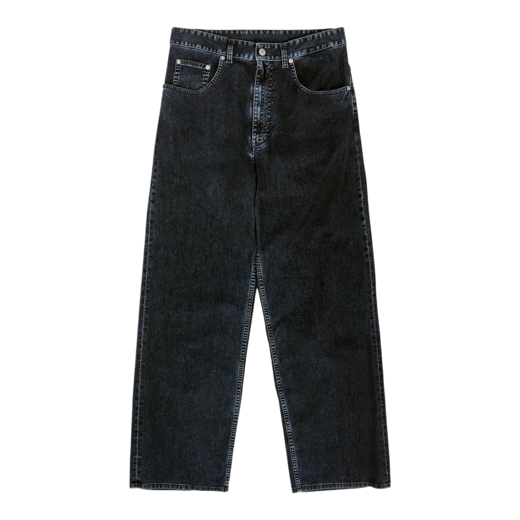 Washed straight-leg jeans