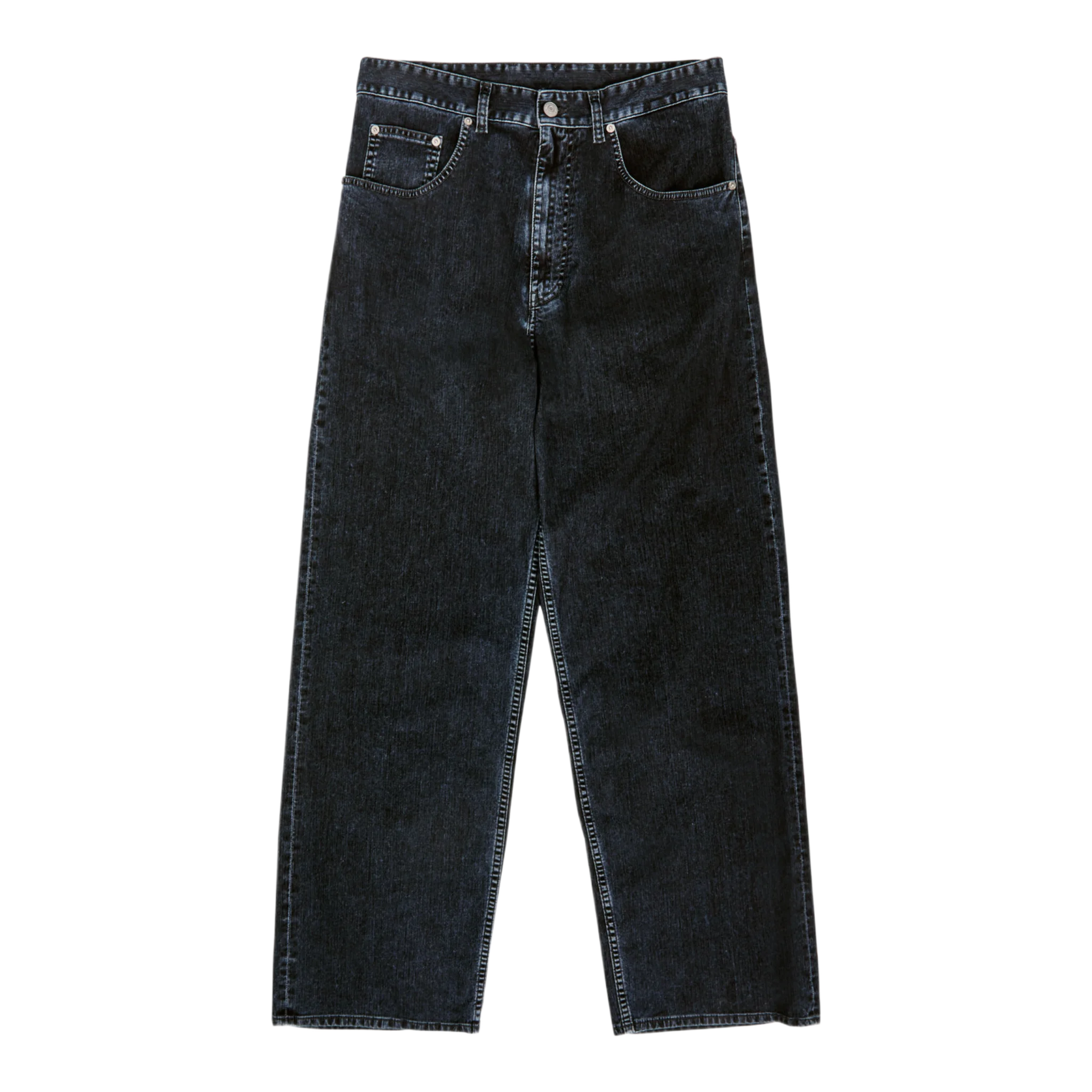 Washed straight-leg jeans
