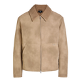 Logo-embossed faux shearling jacket