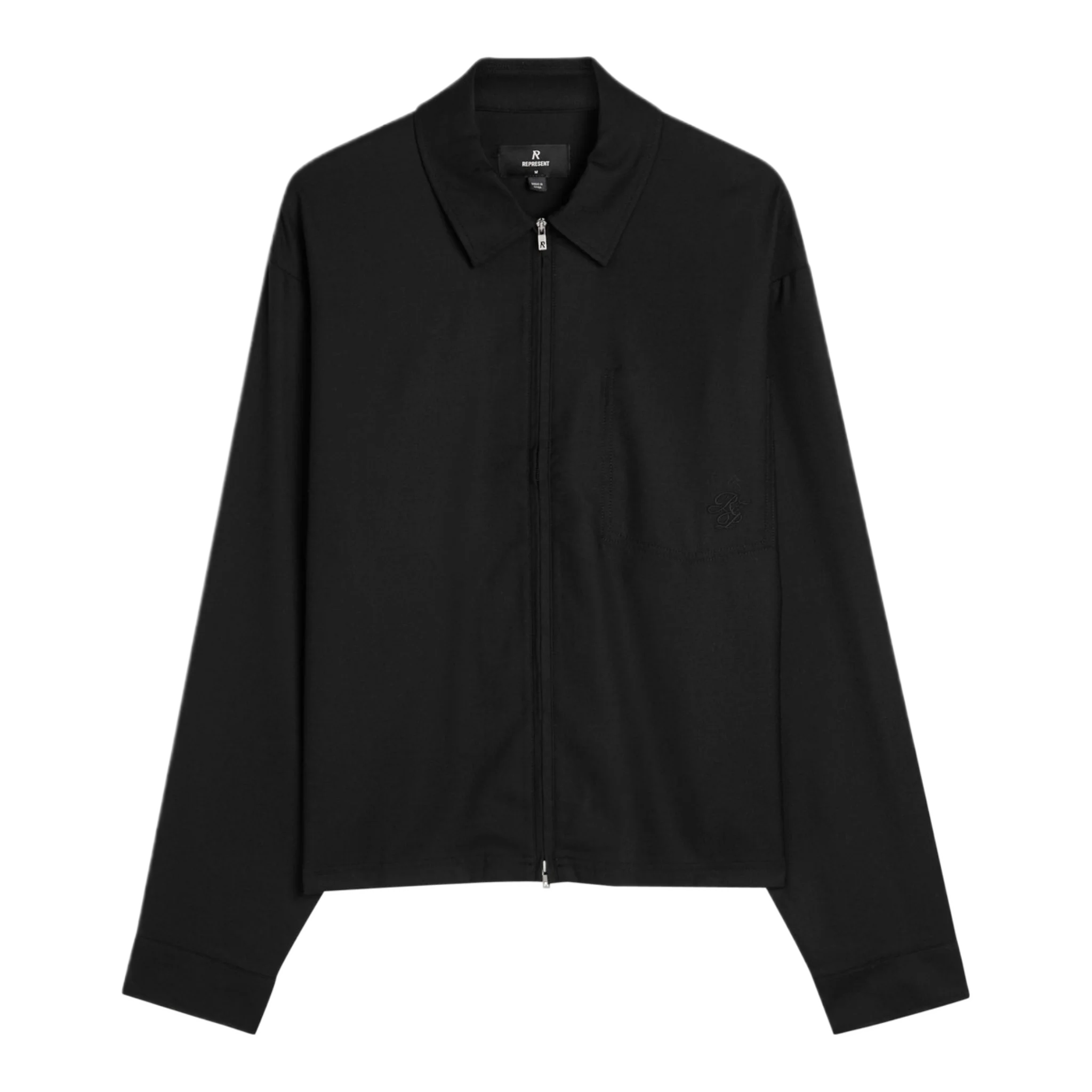 Logo-embroidered twill overshirt