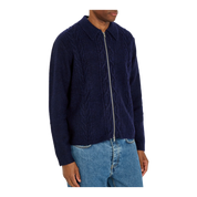 Friar cable-knit jacket