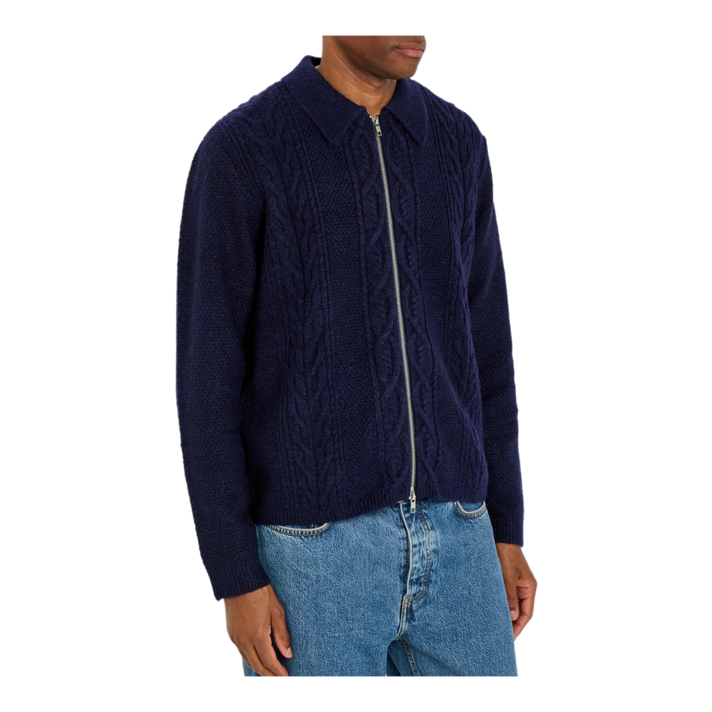 Friar cable-knit jacket
