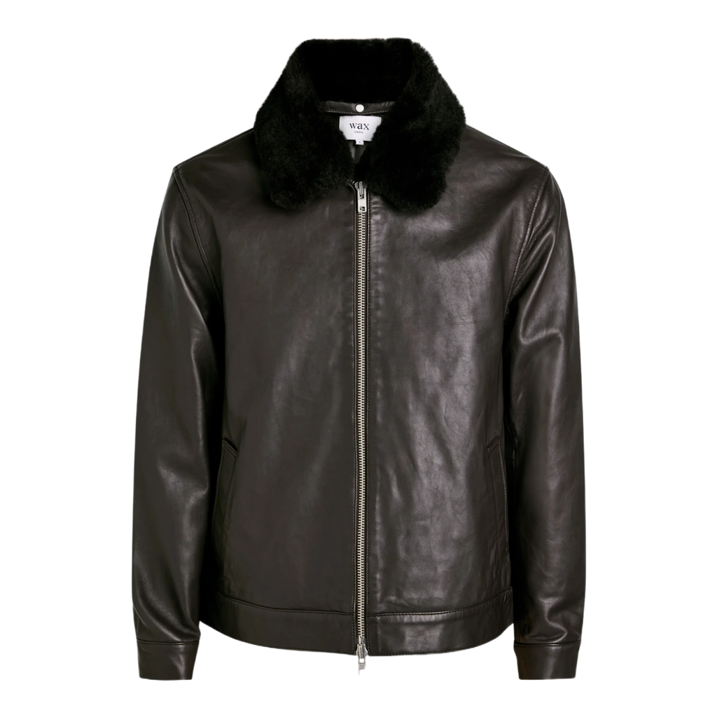 Kendal shearling-trimmed leather jacket