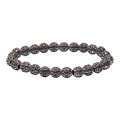 Mosaic beaded rhodium-plated bracelet