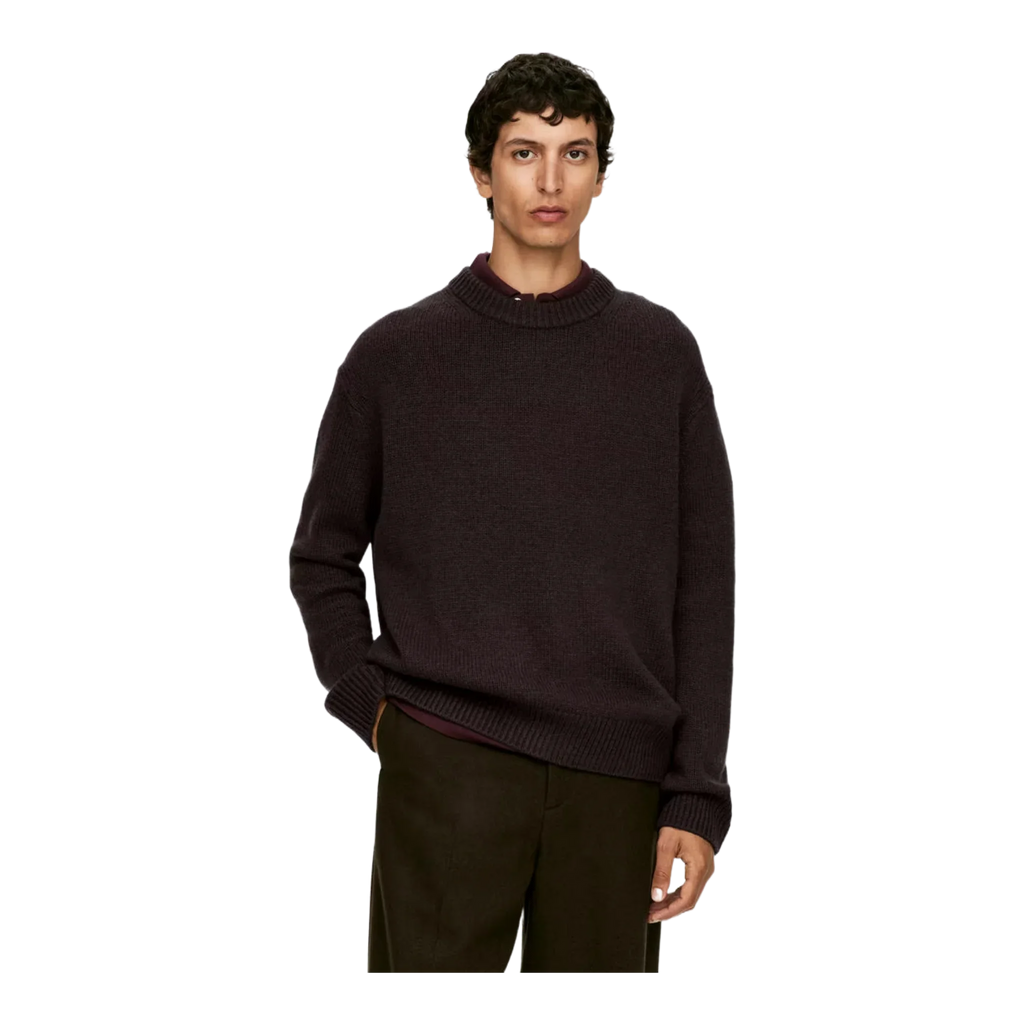 Heavy Knit Wool Jumper Brown
