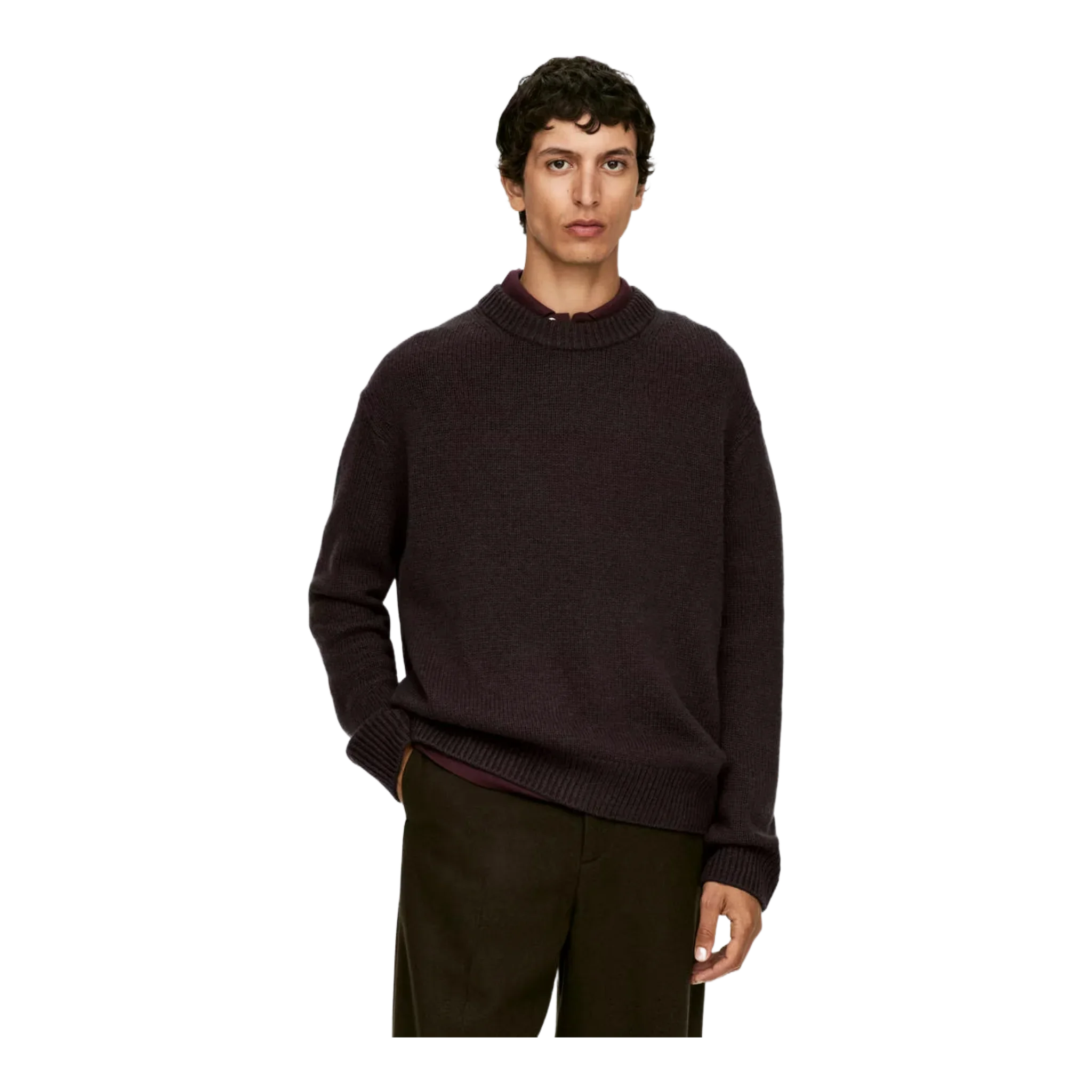 Heavy Knit Wool Jumper Brown