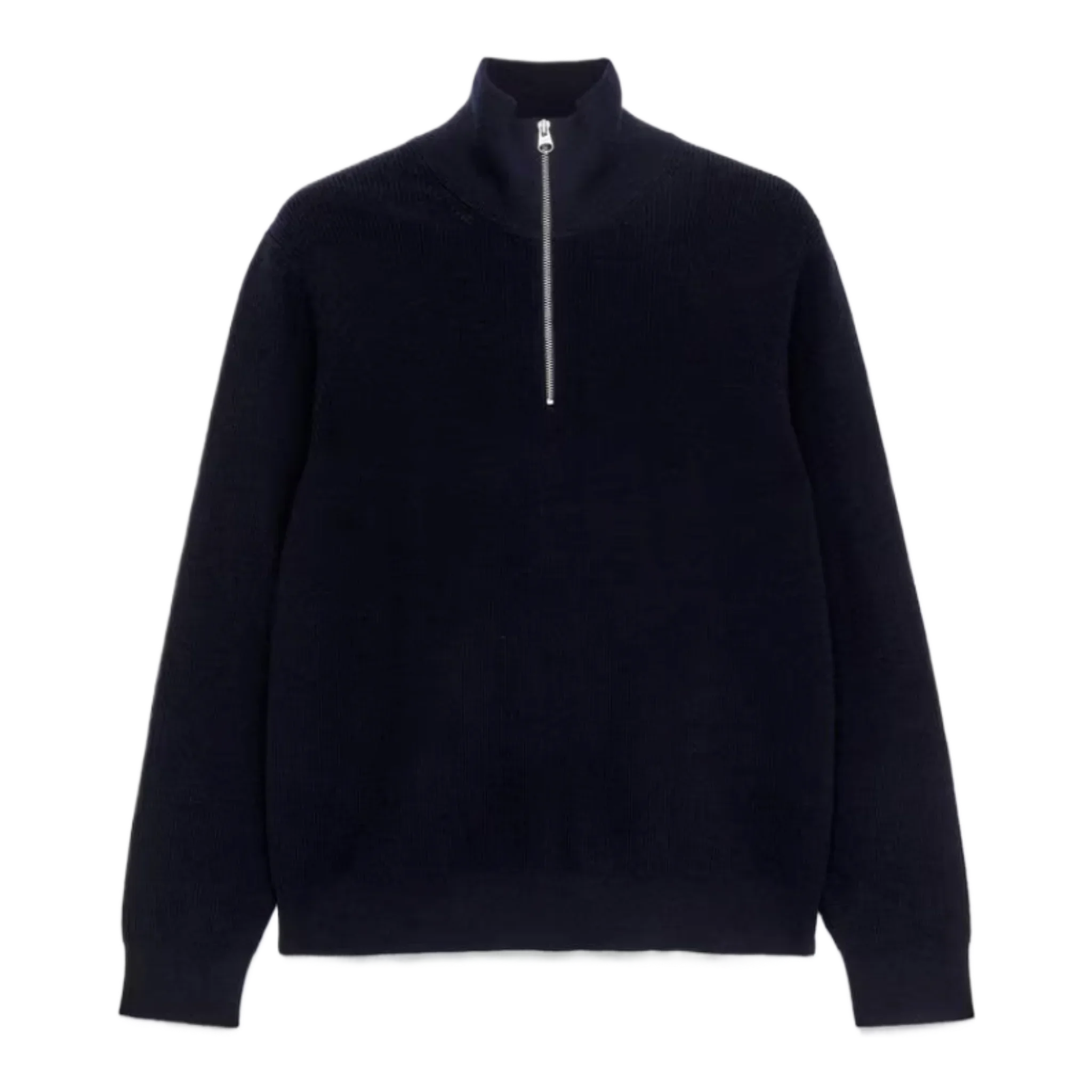 Wool & Cotton Half Zip Jumper Navy