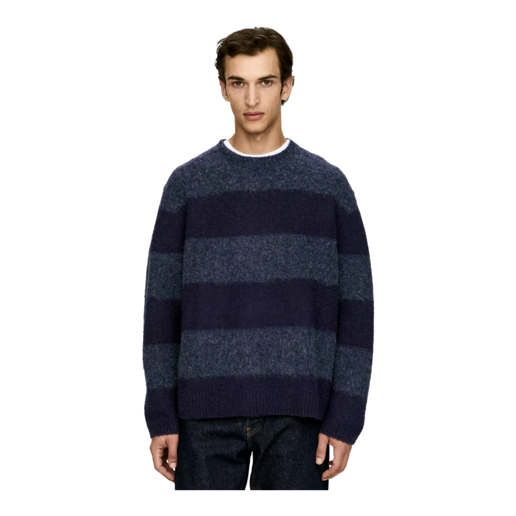 Wool Jumper Striped Grey/Blue