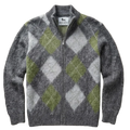 Argyle Zip-Through Knit Jumper