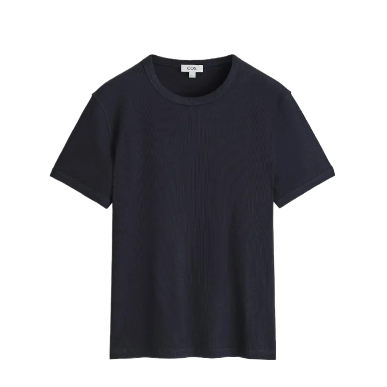 SLIM RIBBED COTTON T-SHIRT