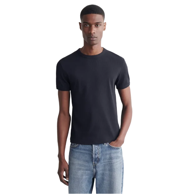 SLIM RIBBED COTTON T-SHIRT