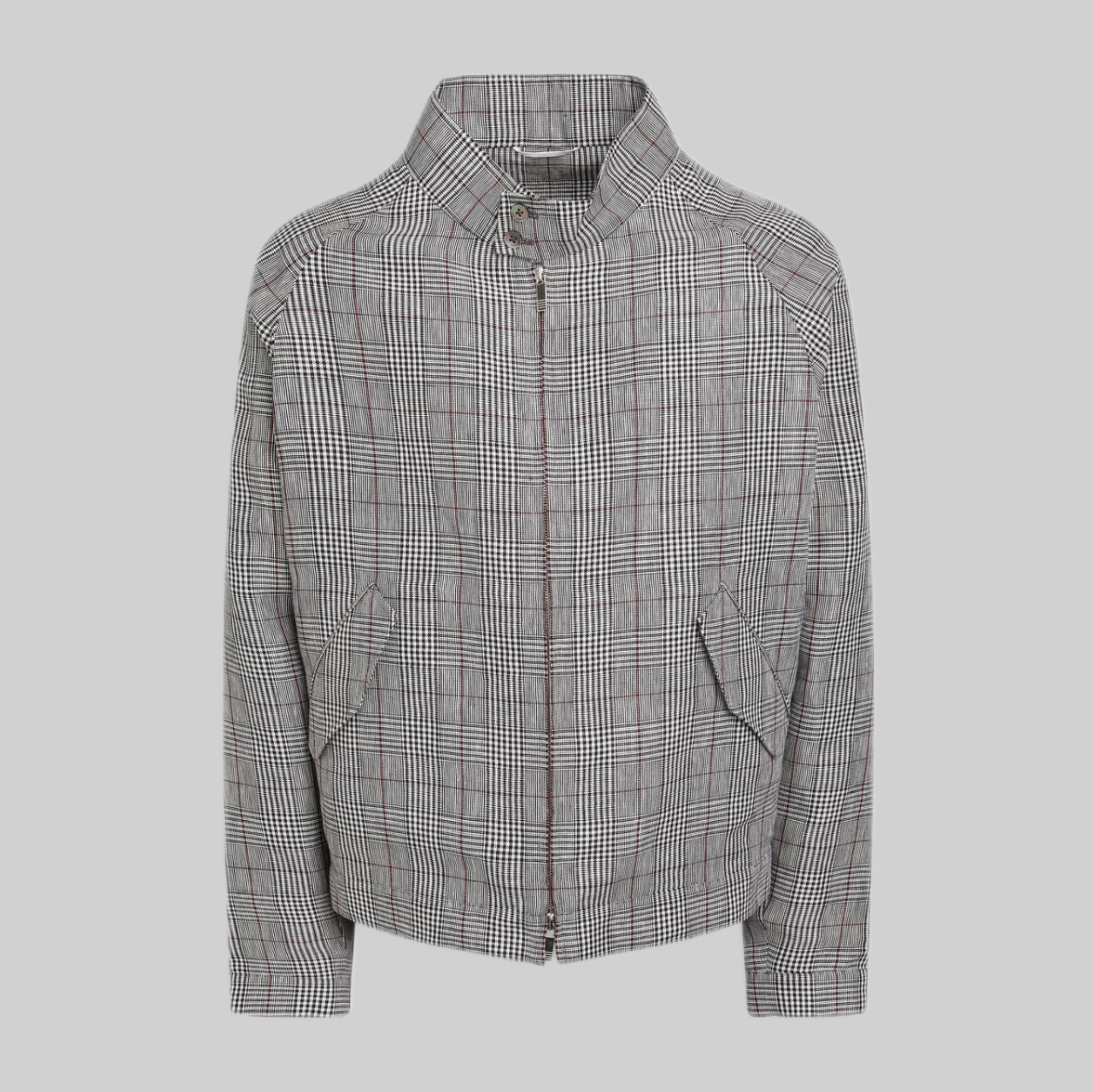 Prince of Wales Checked Linen Jacket