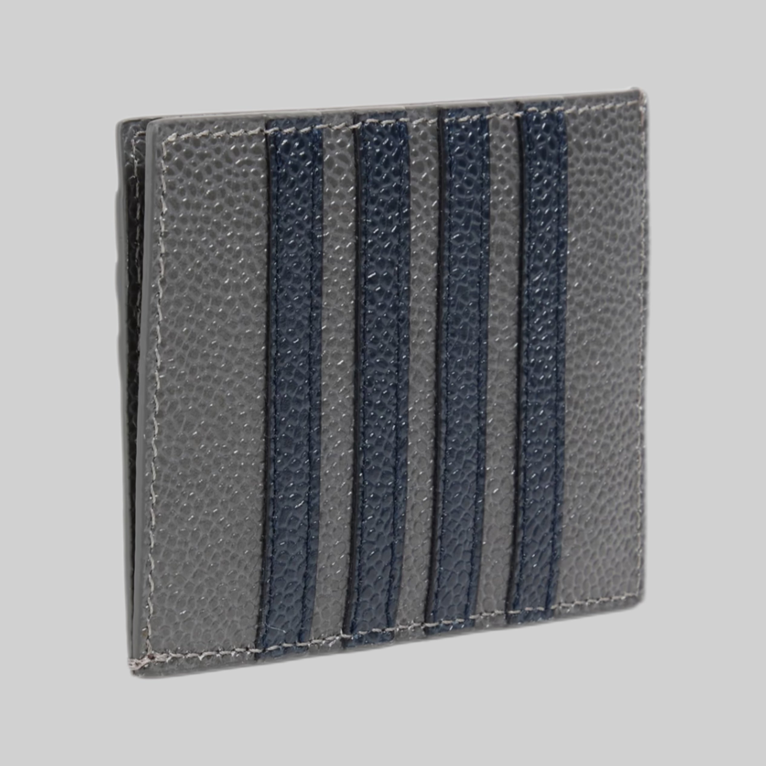 Pebbled-Leather Cardholder - Dark Gray