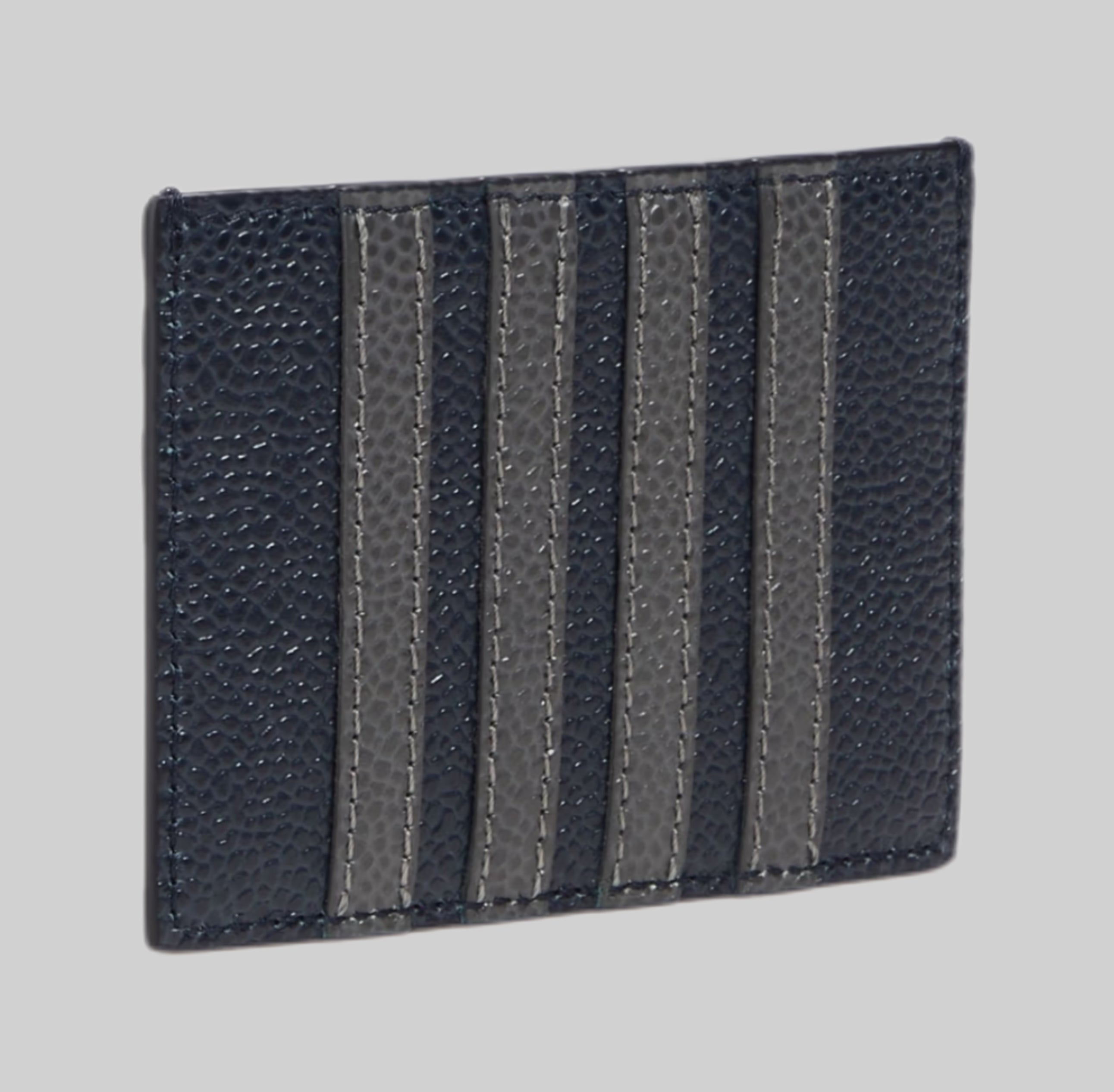 Pebbled-Leather Cardholde - Navy