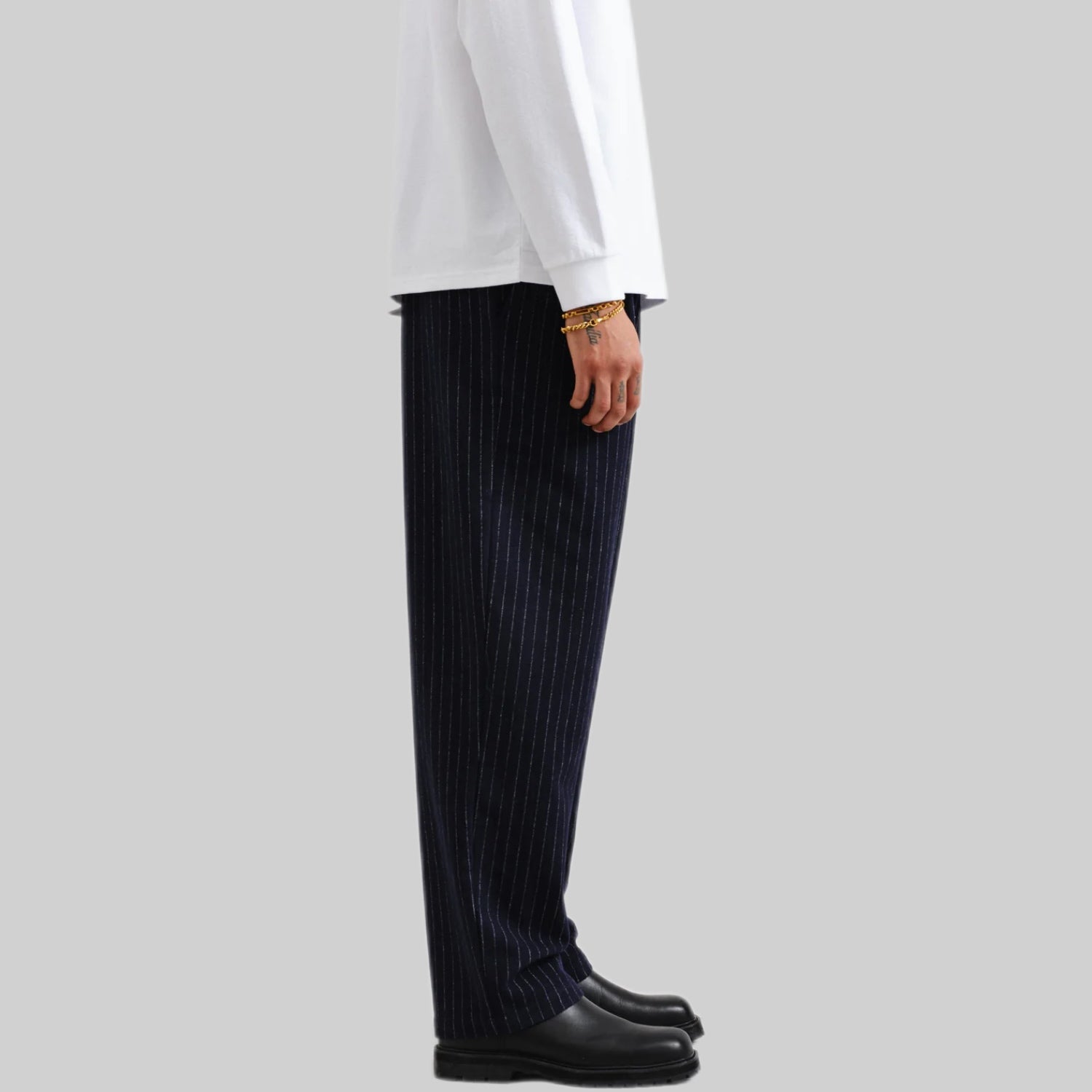 Malham Pinstriped Wool-Blend Trousers