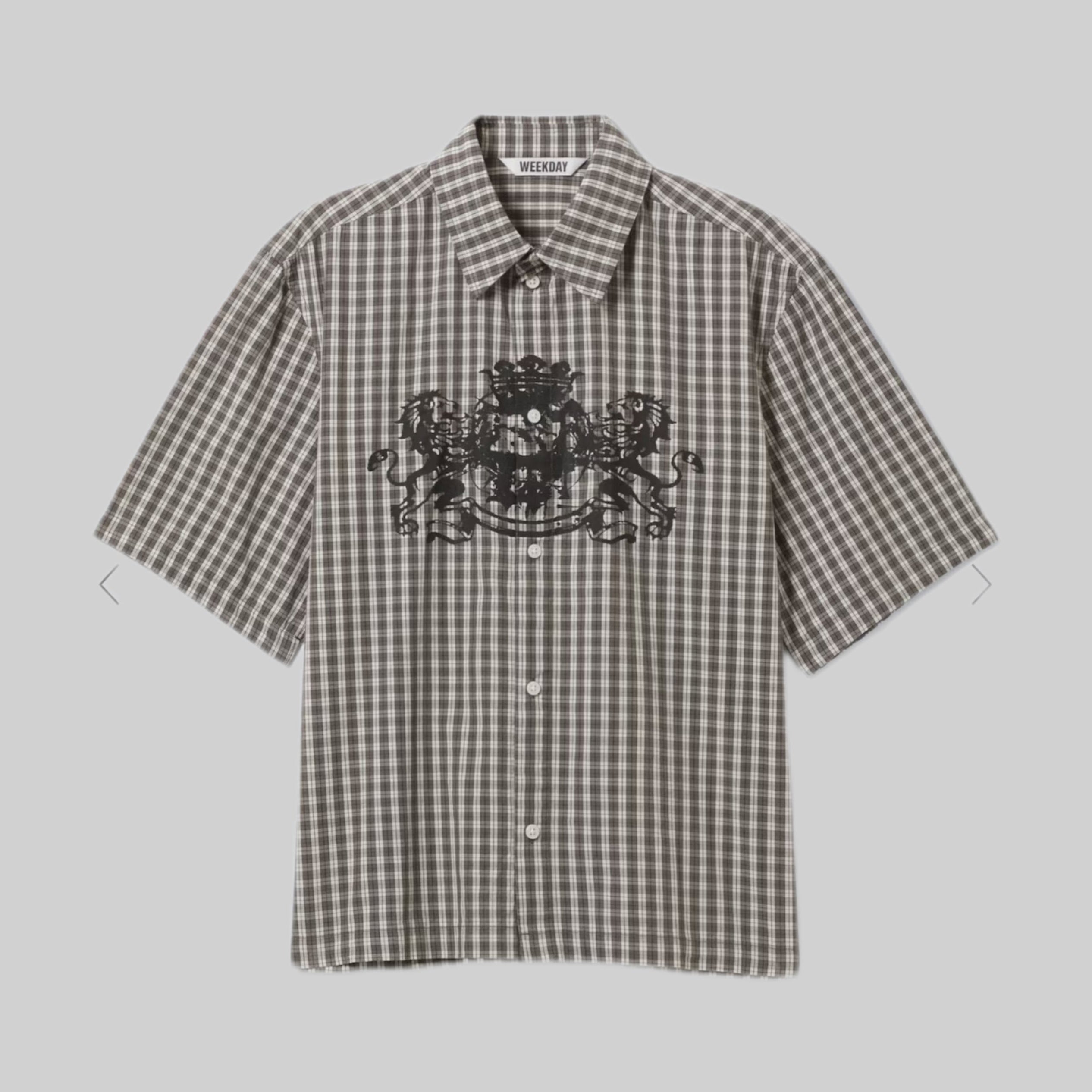 Short Sleeve Check Printed Shirt – Lightweight Cotton Relaxed Fit