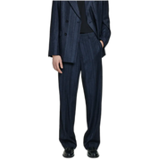Jacquard Straight-Leg Trousers – Textured Tailored Stripes