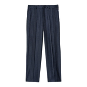 Jacquard Straight-Leg Trousers – Textured Tailored Stripes