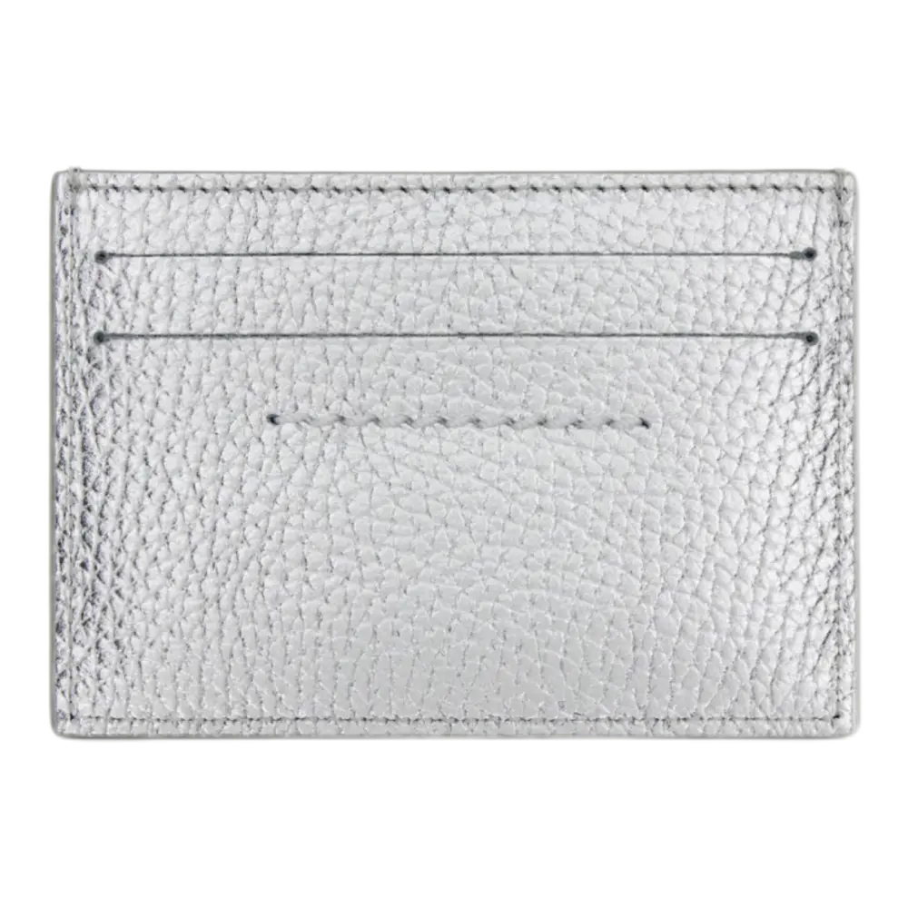Silver Numeric Card Holder – Calfskin Leather