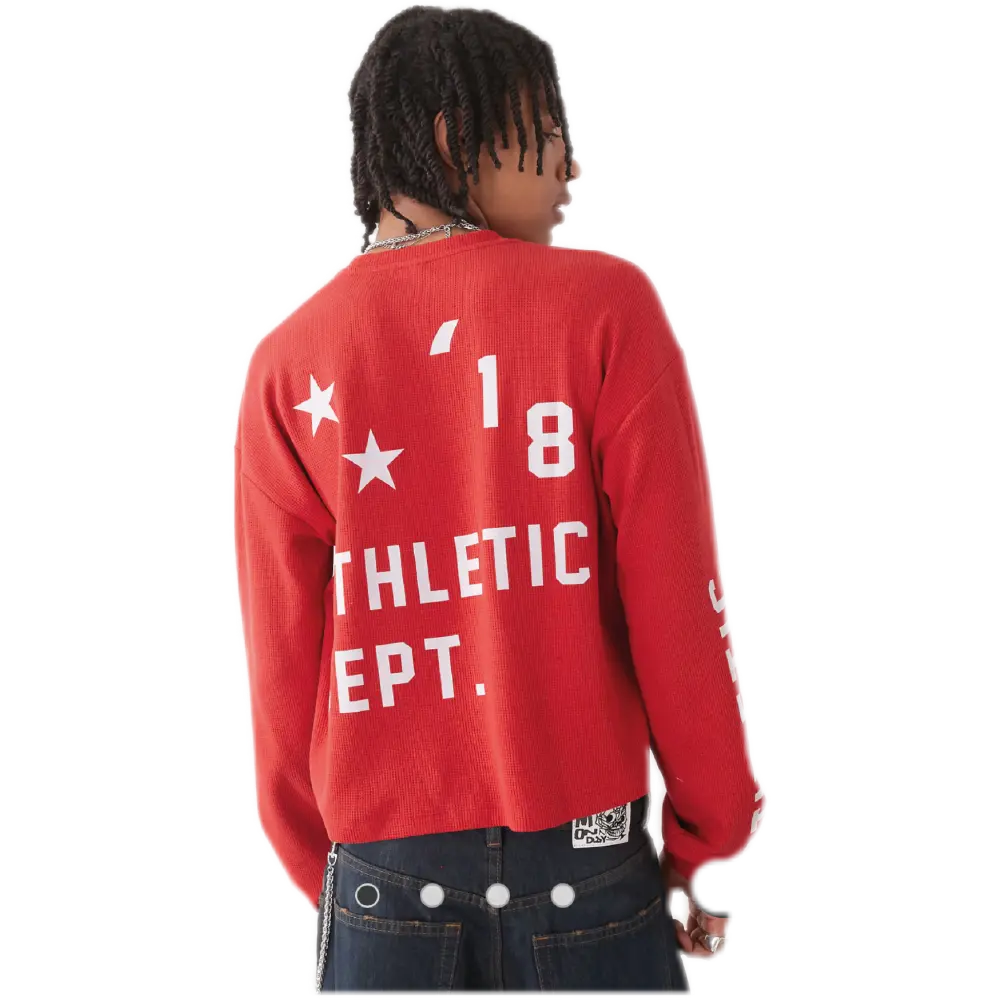 Red Skater Long Sleeve T-Shirt – Relaxed Fit with Print