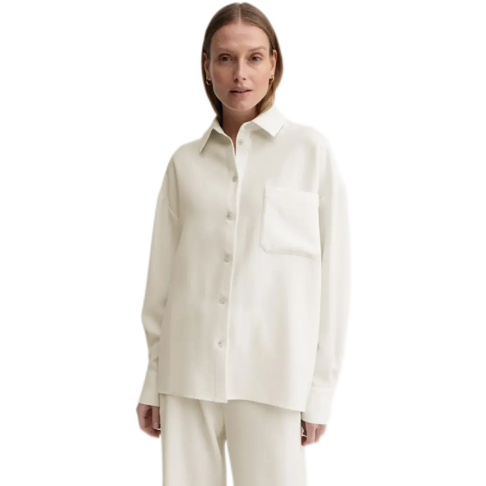 Almada Finn Crepe Shirt – Relaxed Fit in Cream