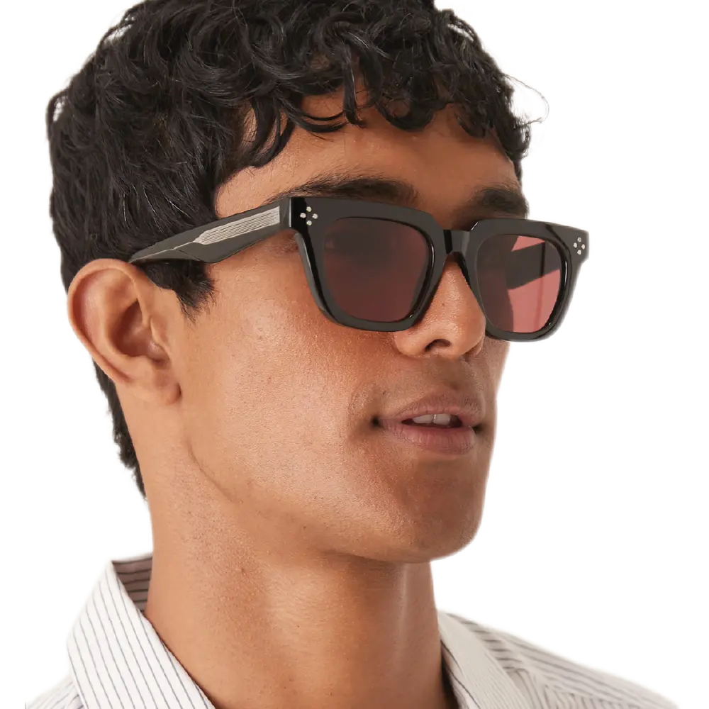 Premium Chunky Square Sunglasses – Black & Burgundy