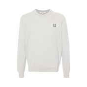 Logo-Patch Cotton Jumper - Light Grey