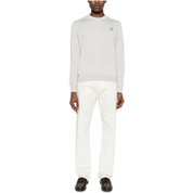Logo-Patch Cotton Jumper - Light Grey
