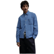 Blue Stripe Shirt – Tailored Fit with Chest Pocket