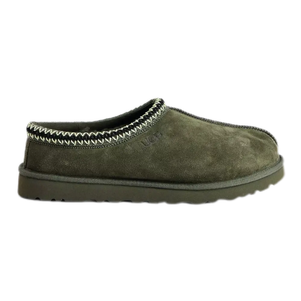 Tasman Slippers – Woodland Green Suede with Sheepskin Lining