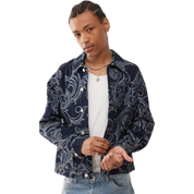 Navy Corduroy Harrington Jacket – Baroque Pattern