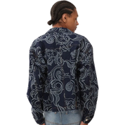 Navy Corduroy Harrington Jacket – Baroque Pattern
