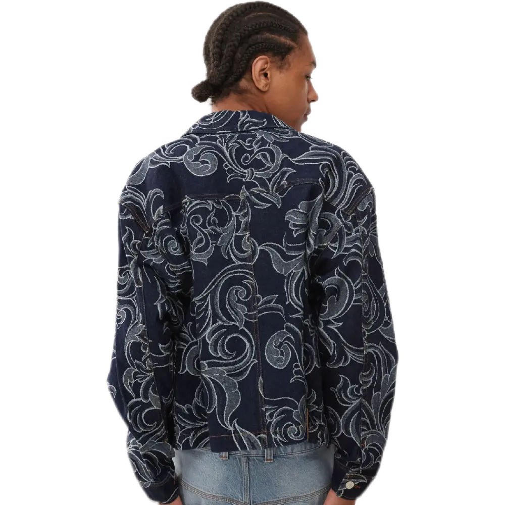 Navy Corduroy Harrington Jacket – Baroque Pattern