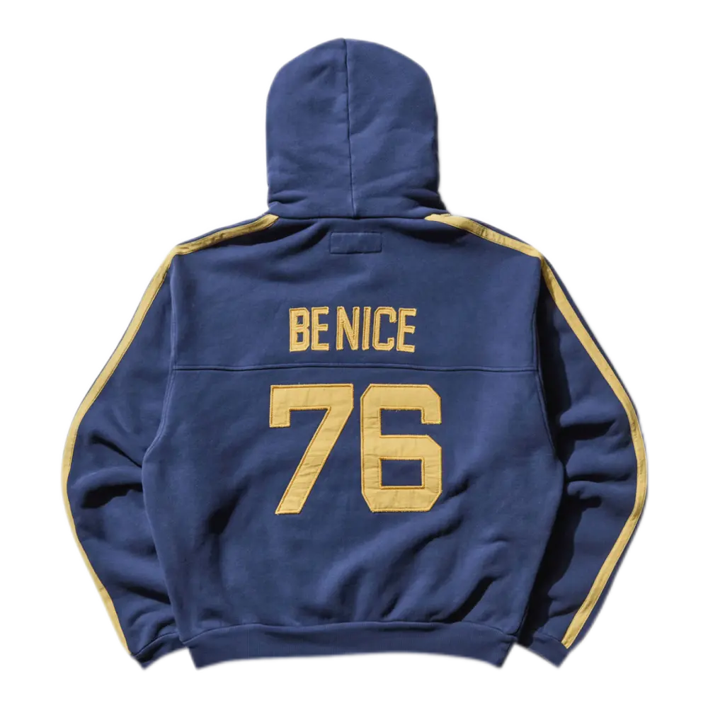 Venice Football Hoodie – Navy Blue with Yellow Stripes