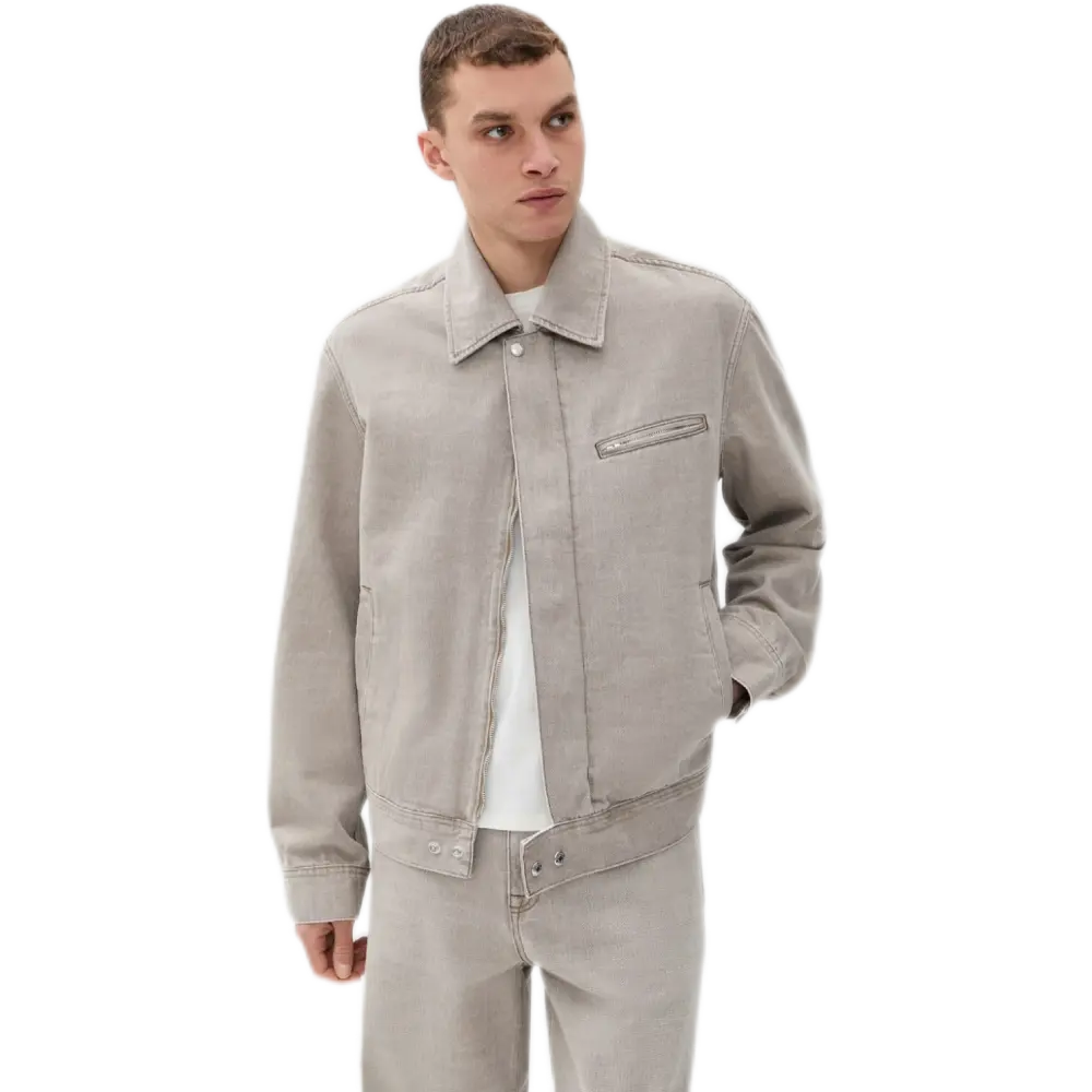 Miller Jacket – Twill Cotton Zip Jacket in Black