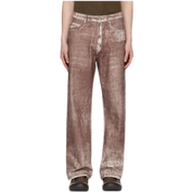 Brown Paint Print Jeans in Organic Cotton