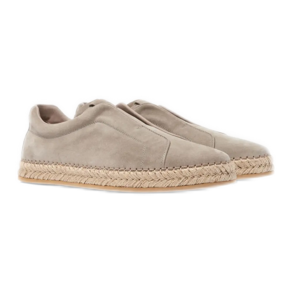 Thiago Grey Suede Espadrille Sneakers – Handcrafted