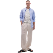 Beige Relaxed Linen Trousers